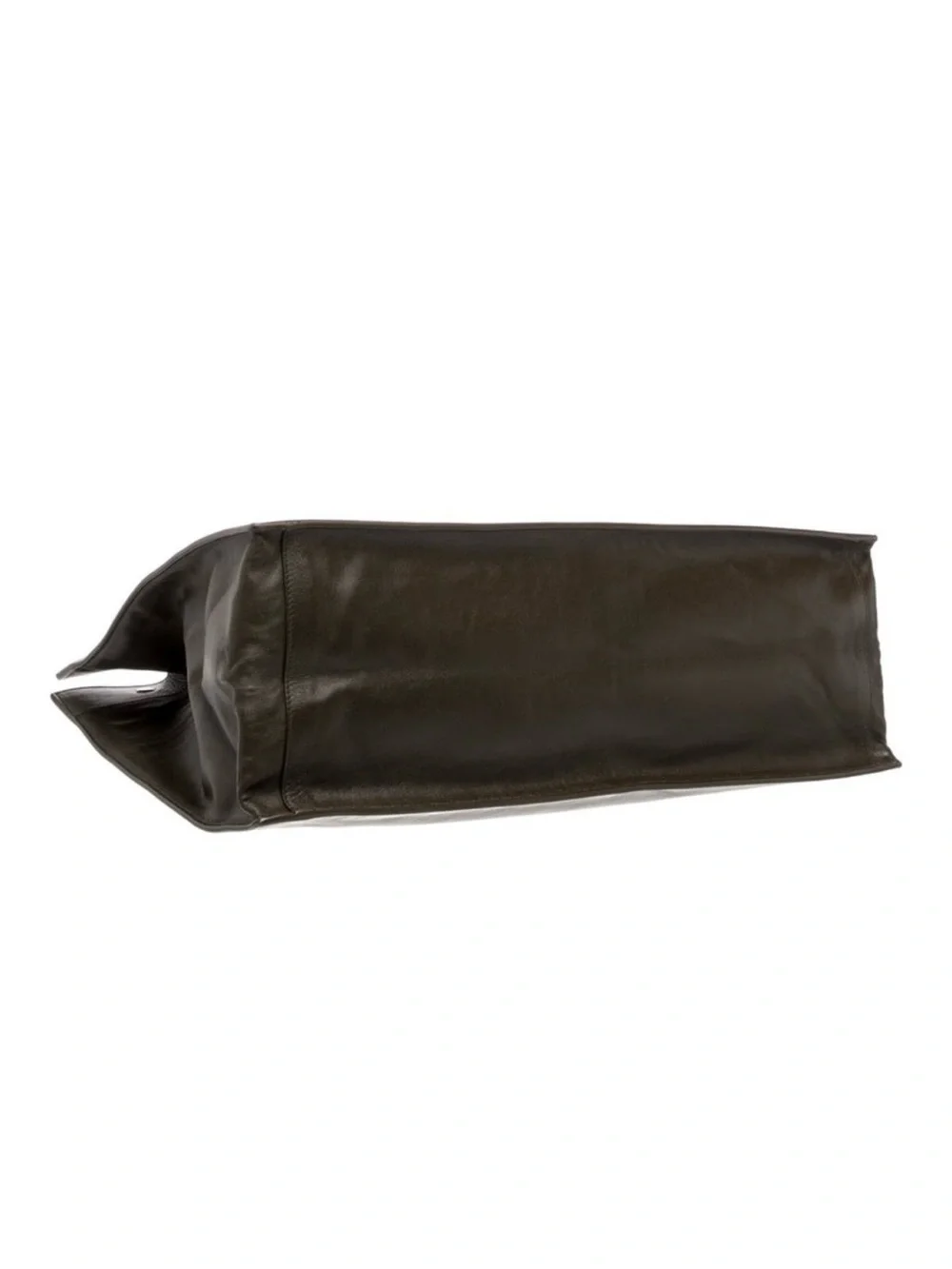 Saint Laurent Rive Gauche Large Leather Tote in Dark Brown